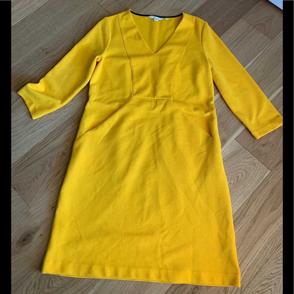 Boden golden yellow dress with pockets